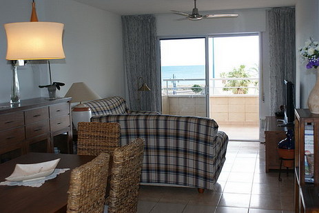 Salón comedor con vistas al mar, Apartamento Peñiscola Azahar, Peñiscola